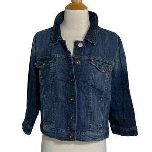 Bandolino blu L blue jean studded jacket Y2K Coastal Western Festival